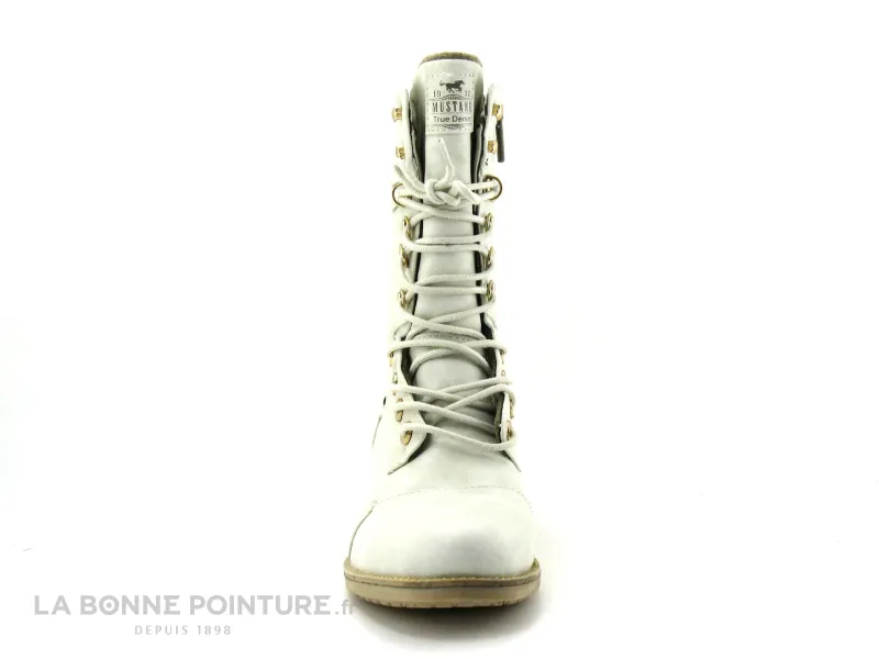 Achat chaussures Mustang Shoes Femme Bottine, vente Mustang 1402 501 203 Glace - Bottine blanche Femme