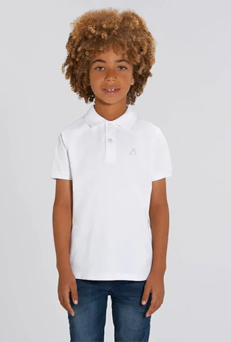 Polo Noir En Coton Bio Manches Courtes Pour Enfant Competes